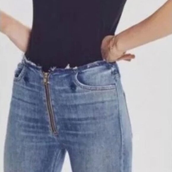 MOTHER The Dazzler XYZ Double Fray Size 27 Mid-Rise Slim Straight Ankle - Picture 5 of 13